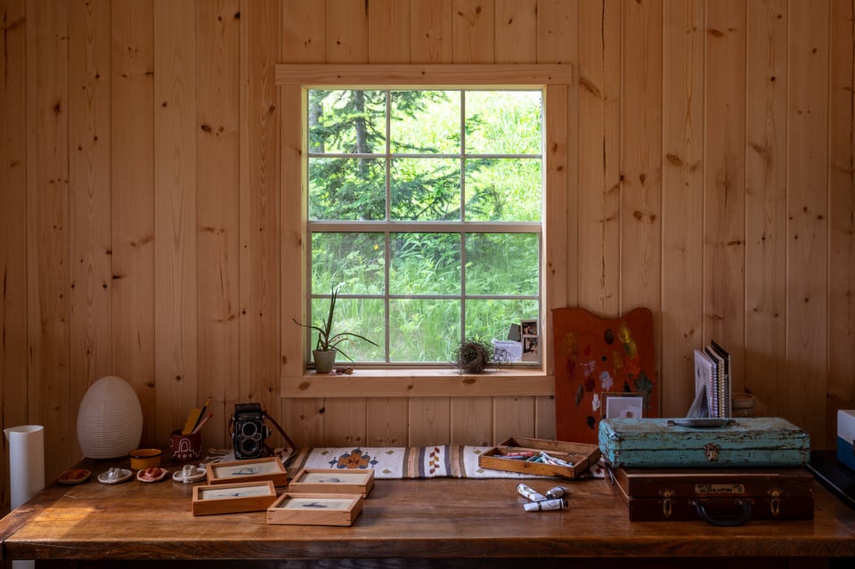 Nice office desk in storage shed